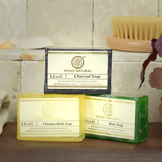 3 Khadi Naturals Ayurvediska glycerintvålar