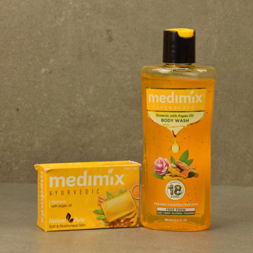Medimix Turmeric Argan duschtvål + fast tvål