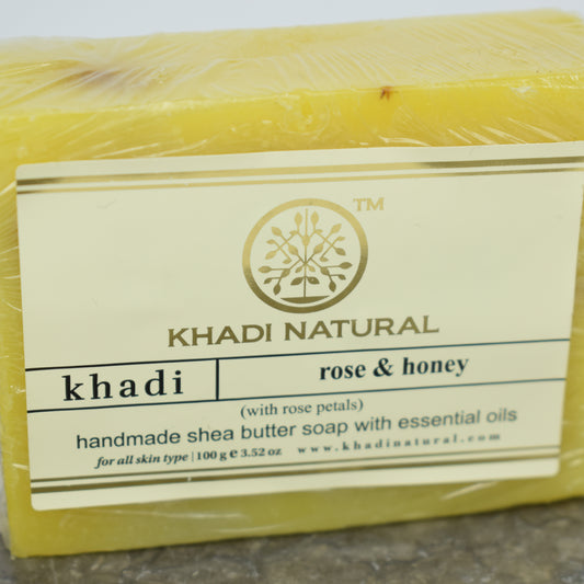 Khadi Natural Butter Soap Rose & Honey with Rose Petals 100 g