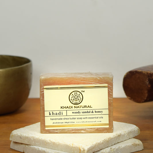 Khadi Natural Butter Soap Woody Sandal & Honey 100 g